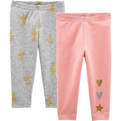 Carter's Baby Girls' 2 Pack Leggings (Baby) Pink/Gray