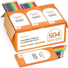 Shuttle Art 504 Coloured Pencils Bulk - 12 Colours - 42 Each