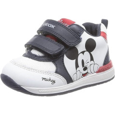 Geox Baby Boys' B RISHON Boy First Walker Shoe, White/Navy, 19 EU, White navy