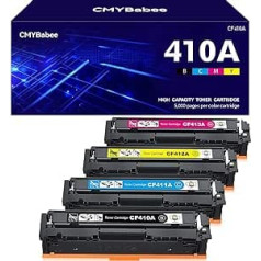 Cmybabee Tonerkartusche Kompatible für HP 410A CF410A 410X für HP Color Laserjet Pro MFP M477fdw M477fdn M477fnw M477 M452dn M452nw M452dw M377dw M452 M377(Schwarz Cyan Gelb Magenta, 4er-Pack)