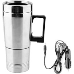 Duokon 12 V Kettle 350 ml + 150 ml Stainless Steel Car Electric Kettle Coffee Tea Thermos Flask Water Heater Cup 12 V