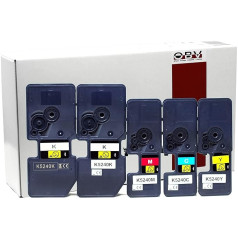 OBV 5 x Compatible Toner to Replace Kyocera TK-5240 TK-5240K TK-5240C TK-5240M TK-5240Y for Ecosys M5526cdn M5526cdw P5026cdn P5026cdw