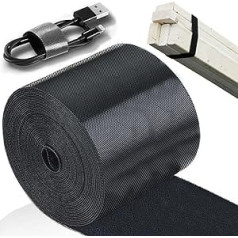 Teuvo Velcro Cable Ties, 100 mm x 3 m Non-Adhesive Velcro for Cable Binding, DIY Crafts, Curtain Attachment, Reusable Velcro Tape for Cable Management, Round, Home and Office