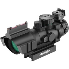 ‎Aomekie AOMEKIE Zielfernrohr 4x32mm mit Fiberoptic und 20mm/22mm Schiene Airsoft Red Dot Visier Sight Leuchtpunktvisier Rotpunktvisier für Jagd Softair und Armbrust