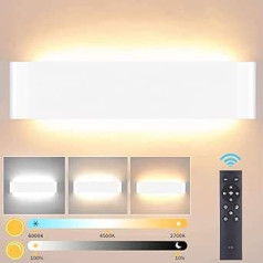 Lightsjoy 28 W Dimmable LED Wall Lamp with Remote Control Wall Light Modern Dimmable White for Staircase Living Room Bedroom Hallway Stairs etc. Warm White, Cool White, Neutral White (2700 K - 6500 K)