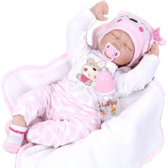 ZIYIUI 22 Inch 55 cm Reborn Baby Doll Soft Silicone Vinyl Sleeping Lifelike Simulation Reborn Babies Girls Baby Dolls Toddler Girl Boy Toy Gift