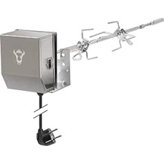 BBQ-Toro Stainless Steel Barbecue Skewer Set Suitable for Weber Spirit II Gas Grill I with 2 x Meat Needles, Handle and Motor I Rotisserie Rotisserie Rotisserie Spit