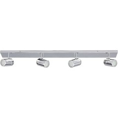 Lindby Ceiling Light 'Dejan' (Splash-Proof) (Modern) in Chrome Metal for Bathroom (4 Bulbs, GU10) - Bathroom Ceiling Light, Lamp, Bathroom Light