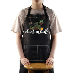 WZMPA Plant Mother Garden Apron with Pockets Gift for Plant Lovers Adjustable Apron for Gardeners, Florists, Grandma, Mum