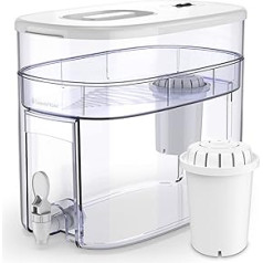 Invigorated Water pH RECHARGE 1F - Water Dispenser with Filter for Naturally Purified, Alkaline Drinking Water - Reduces Limescale and Increases pH - with Tap - BPA Free Plastic - 12.5L