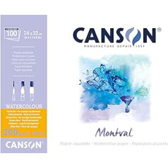 Canson Montval Block Glued on One Side, 24 x 32 cm, 100 Sheets, 300 g/m²