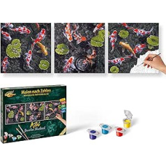 Schipper 609470860 Painting by Numbers Koi Jewel in Fish Pond Painting Pictures for Adults Including Brush and Acrylic Paints 40 x 120 cm
