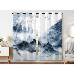 YISUMEI - Opaque curtains - Icy Chinese ink type forest