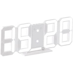 Lunartec Digital Wall Clock: Digital Jumbo LED Table & Wall Clock, 3D, Alarm Clock, Dimmable, 28 cm (Digital Clock for Standing, Large Digital Clock, Illuminated)