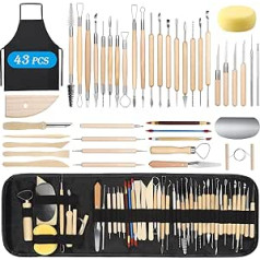 Modelling Tool Sculpting Tool, 52 Pieces Polymer Clay Tools, Complete Pottery Tool Set, Polymer Clay Tools, Pottery Tool for Crafts, Sculpture, Nail Art, Beginners