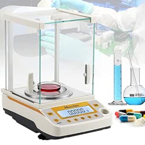 Hanchen Analytische Waage 220g/0,0001g Hochpräzise Labor Feinwaage Analytical Balance Scales für Labor Apotheke Juwelier Chemiefabrik Schule 220V