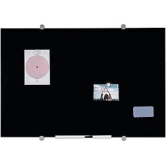 Bi-Office Flow Magnetic Glass Dry Wipe Board 90 x 60 cm Black