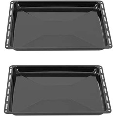 ICQN Baking Tray 445 mm and Grill Rack for Oven, Enamelled, Grease Pan, Suitable for Whirlpool, Bauknecht, Ignis, Ikea 481245819334 481010683241