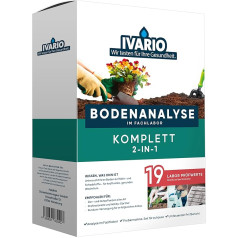 Ivario soil analysis combi (2-in-1) for garden floors, nutrient and pollutant values of the soil, expert analysis in the German specialist laboratory