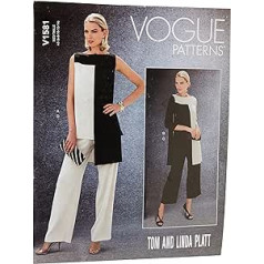 Vogue Patterns 1581A5 Vogue Schnittmuster 1581 A5, Tunika und Hose für Damen, Größen 34-42, Tissue, mehrfarbig, 20 x 0.5 x 25 cm