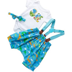KOMBIUDA 1 set romper head animal short dinosaur bands back boys romper prop size toddler bodysuit shorts with jumpsuit braces theme photo bow tie sleeves outfits cake