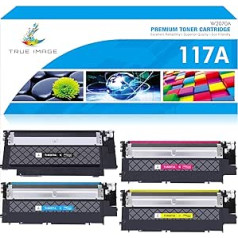 True Image 117A Compatible Toner Cartridge Replacement for HP 117A Toner Color Laser MFP 179fwg 178nwg 150nw 179fnw 150a 178nw W2070A W2071A W2072A W2073A