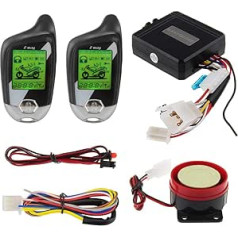 Easyguard EM211 2 Way Motorcycle Alarm System Remote Control Starter Shock Sensor Tilt Motion Sensor DC12V LCD Display