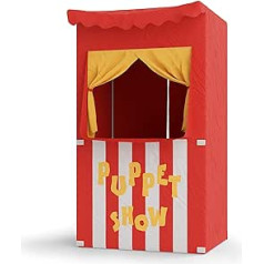 Bomodoro - Children's Puppet Theatre Reversible Small Tent 120 x 70 x 50 cm Red Indoor Outdoor