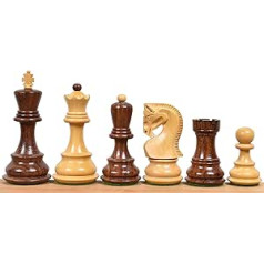 RoyalChessMall -3.9 inch Russian Zagreb 59 inch Chess Pieces Only Set - Golden Rosewood and Boxwood