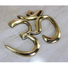 eSplanade OM Brass Wall Sculpture | Vastu | Fengshui | Goodluck Auspicious Religious Symbols | Pooja Idols | Home Decor - 9 Inch