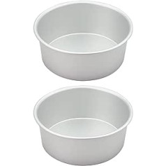 Sparklenut Baking Mould, Set of 2, Round Baking Moulds, Stainless Steel Cake Mould, Cake Baking Mould Flat Base, Baking Mould for Birthday Wedding (9 Inches)