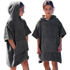 CalmyBEACH Terry Cloth Bath Poncho Girls Boys – Children's Surf Poncho 100% Cotton Beach Poncho Towel with Hood Changing Aid Surf Poncho Bathrobe