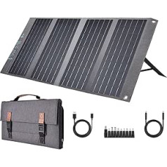 Bigblue 36W Solar Charger PD20W USB C+ USB A + DC Outputs, IP54 Solar Panel for Camping, Foldable and Fast Charging, Compatible with Mobile Phone, iPad etc