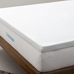 Linenspa 5 cm Mattress Topper with Cooling Gel, Memory Foam and Washable Zip Cover, 120 x 190 cm