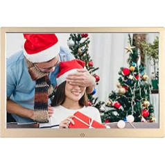 Jaihonda 13.3 Inch Metal Digital Picture Frame Video Player with Remote Control IPS Electronic Photo Frame Supports USB Drive SD MMC MS Card