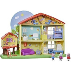 Peppa Pig Peppa's Adventures Peppa's Playtime to Bedtime House Pre-school Toy, Speech, Light and Sounds, Ages 3 and Up, Red