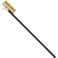 G.a Homefavor Pizza Oven Brush with Steel Scraper, Removable Long Aluminium Handle, Pizza Oven Scraper with Brass Brush, Cleaning Brush with Scraper for Oven Cleaning 79 cm / 118.2 cm