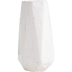Hetoco White Ceramic Vase Decorative, White, 25cm