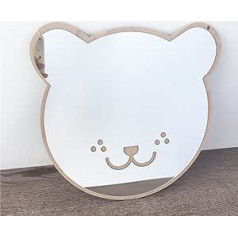 Sarah Duke Children's Room Mirror Wall Mirror 3D Acrylic Mirror Sticker Children's Cat Mirror with Wooden Wall Sticker Wall Decoration for Children's Room Bathroom