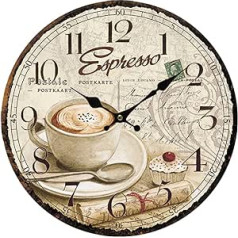 Ganada 12 Inch Wall Clock Vintage Wooden Wall Clock Silent for Living Room, Kitchen, Office and Bedroom