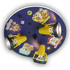 Paw Petrol Children's Ceiling Spotlight with 3 Swivelling Spots, Diameter 35 cm