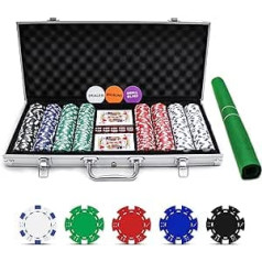 FQQF Nolie Casino Poker Chip Set 400 PCS with Aluminum Case and Double Side Poker Tabletop for Gambling(11.5 Gram)