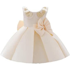 Zahur Newborn Christening Dress Half Sleeve Lace Christening Dress, champagner, size 110=4-5Y