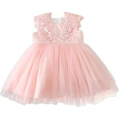 Zahur Newborn Christening Dress Half Sleeve Lace Christening Dress, pink, 0-3 Monate