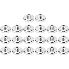 20 Stück Bechermagnete Mit Runder Basis, 3-lagige Beschichtung, Edelstahl, NdFeB-Topfmagnete Mit Stab, D32, 18 Kg, Für Zuhause, Werkstatt, Büro