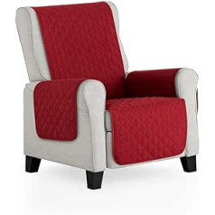 Maxifundas - Padded Armchair Cover Reversible 1 Seater Recliner Extra Soft Red/Beige Armchair Slipcover with Elastic Straps Maui