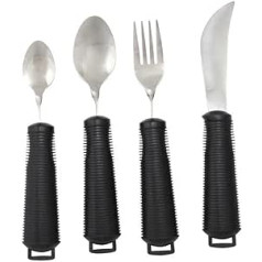 Behrend Flex 4 Piece Flexible Bendable Cutlery Set Rubber Handle Non-Slip