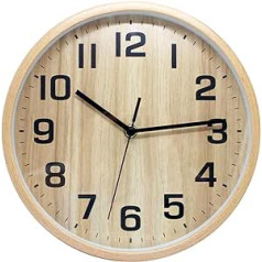 ALEENFOON 10 Inch Wooden Clock, Modern Quiet Wall Clocks, Table Clock for Living Room, Kitchen, Without Ticking Noise, Indoor Clock, Non-Ticking Wall Clocks, Hanging Clock (Wood)