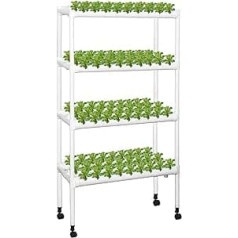 Kalolary Hydroponic Site Grow Kit, 108 Locations, 12 Pipes, Hydroponic System with Water Pump, 4 Layers, Earthless Plant Growing Systems for Home, Balcony, Garden, Balcony Vegetables