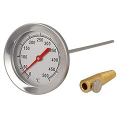 Stainless Steel 500 °C Thermometer (50 cm), Roast Oven, Microwave, Oven, Microwave, Oven Stove Woodburner Stove Pizza Oven Thermometer Analogue/Bimetal